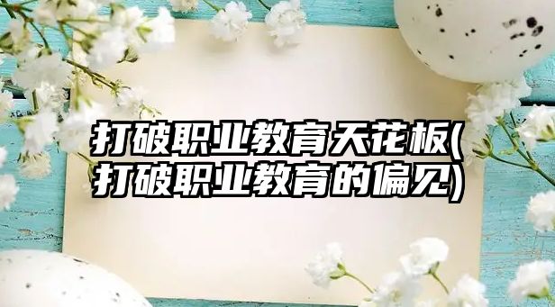 打破職業(yè)教育天花板(打破職業(yè)教育的偏見(jiàn))