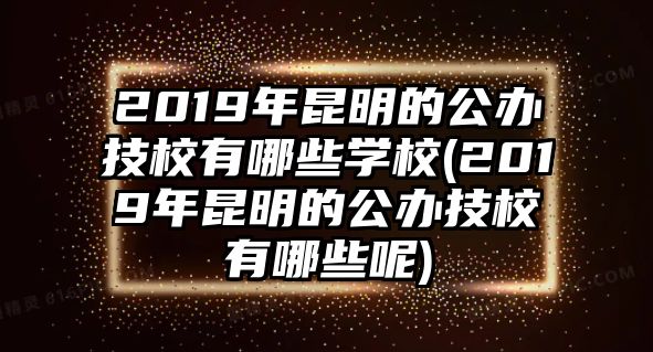 2019年昆明的公辦技校有哪些學(xué)校(2019年昆明的公辦技校有哪些呢)