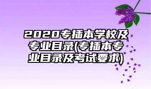 2020專插本學(xué)校及專業(yè)目錄(專插本專業(yè)目錄及考試要求)