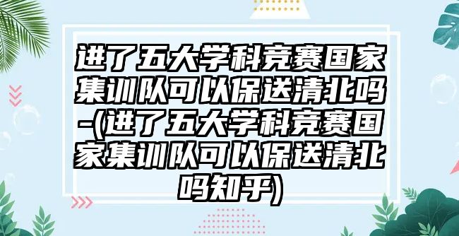 進了五大學科競賽國家集訓隊可以保送清北嗎-(進了五大學科競賽國家集訓隊可以保送清北嗎知乎)