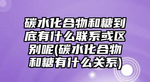 碳水化合物和糖到底有什么聯(lián)系或區(qū)別呢(碳水化合物和糖有什么關(guān)系)