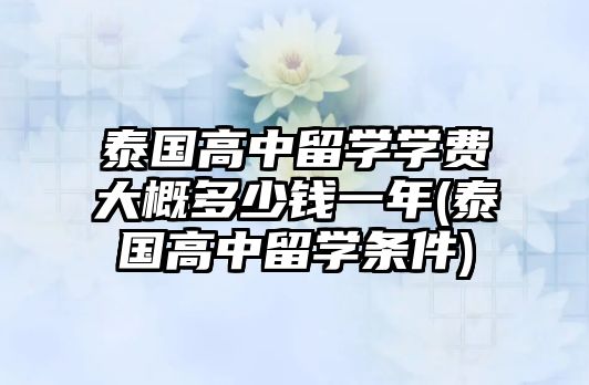 泰國高中留學(xué)學(xué)費大概多少錢一年(泰國高中留學(xué)條件)