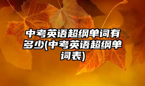 中考英語超綱單詞有多少(中考英語超綱單詞表)