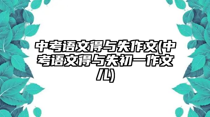 中考語(yǔ)文得與失作文(中考語(yǔ)文得與失初一作文兒)