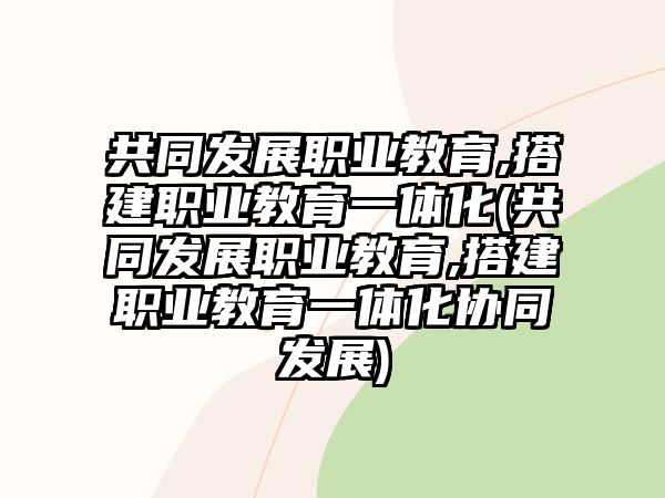 共同發(fā)展職業(yè)教育,搭建職業(yè)教育一體化(共同發(fā)展職業(yè)教育,搭建職業(yè)教育一體化協(xié)同發(fā)展)