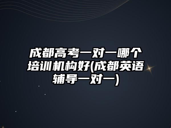 成都高考一對一哪個培訓(xùn)機構(gòu)好(成都英語輔導(dǎo)一對一)