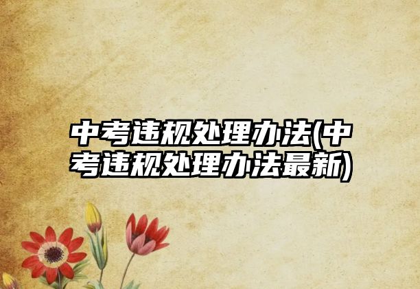 中考違規(guī)處理辦法(中考違規(guī)處理辦法最新)