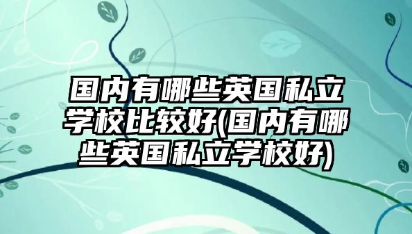 國內(nèi)有哪些英國私立學(xué)校比較好(國內(nèi)有哪些英國私立學(xué)校好)