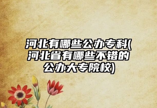 河北有哪些公辦專科(河北省有哪些不錯(cuò)的公辦大專院校)