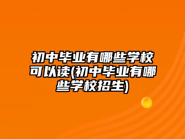 初中畢業(yè)有哪些學(xué)?？梢宰x(初中畢業(yè)有哪些學(xué)校招生)