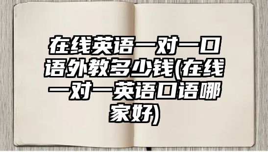 在線英語(yǔ)一對(duì)一口語(yǔ)外教多少錢(在線一對(duì)一英語(yǔ)口語(yǔ)哪家好)