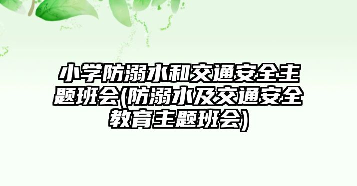 小學(xué)防溺水和交通安全主題班會(防溺水及交通安全教育主題班會)