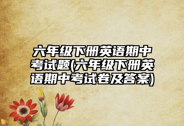 六年級(jí)下冊(cè)英語(yǔ)期中考試題(六年級(jí)下冊(cè)英語(yǔ)期中考試卷及答案)