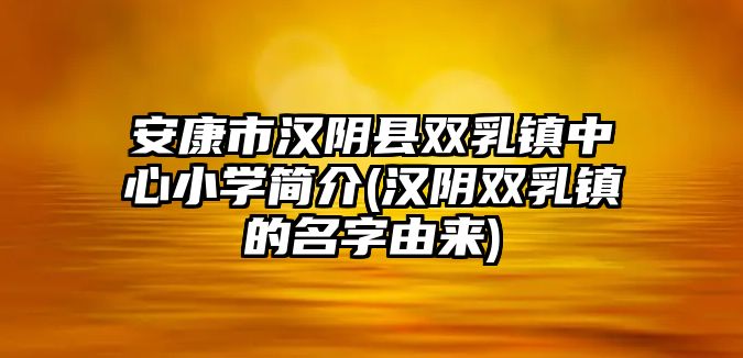 安康市漢陰縣雙乳鎮(zhèn)中心小學(xué)簡(jiǎn)介(漢陰雙乳鎮(zhèn)的名字由來)