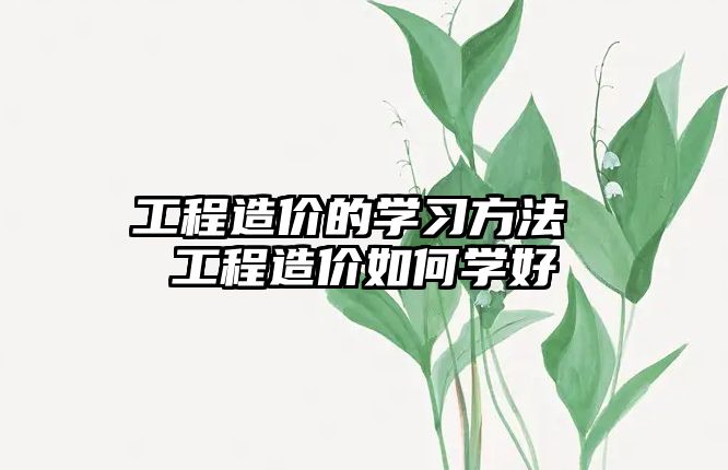 工程造價的學(xué)習(xí)方法 工程造價如何學(xué)好