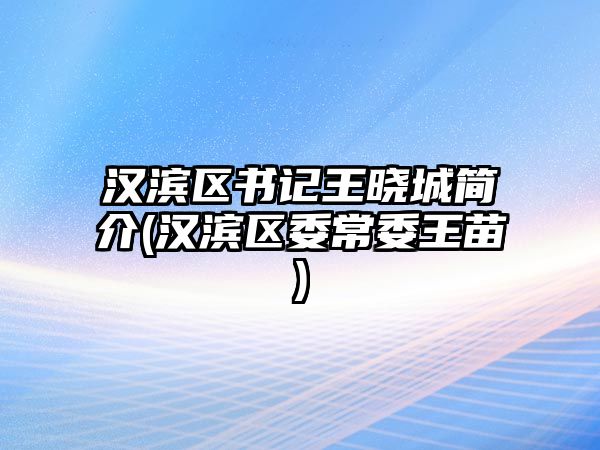 漢濱區(qū)書記王曉城簡介(漢濱區(qū)委常委王苗)