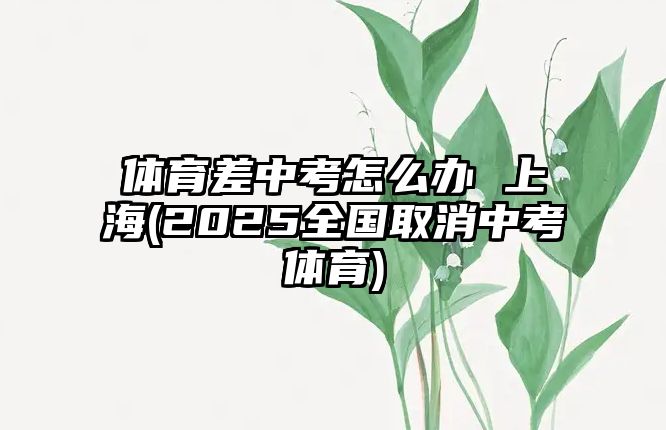 體育差中考怎么辦 上海(2025全國取消中考體育)