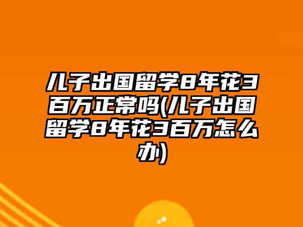 兒子出國留學8年花3百萬正常嗎(兒子出國留學8年花3百萬怎么辦)