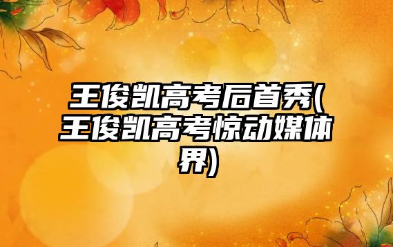 王俊凱高考后首秀(王俊凱高考驚動媒體界)