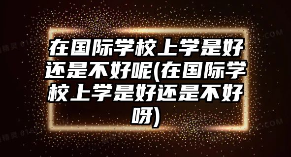 在國(guó)際學(xué)校上學(xué)是好還是不好呢(在國(guó)際學(xué)校上學(xué)是好還是不好呀)