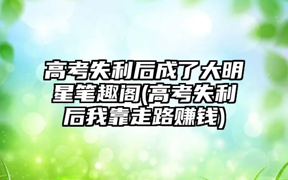 高考失利后成了大明星筆趣閣(高考失利后我靠走路賺錢)