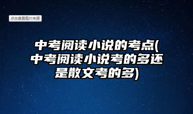 中考閱讀小說的考點(diǎn)(中考閱讀小說考的多還是散文考的多)