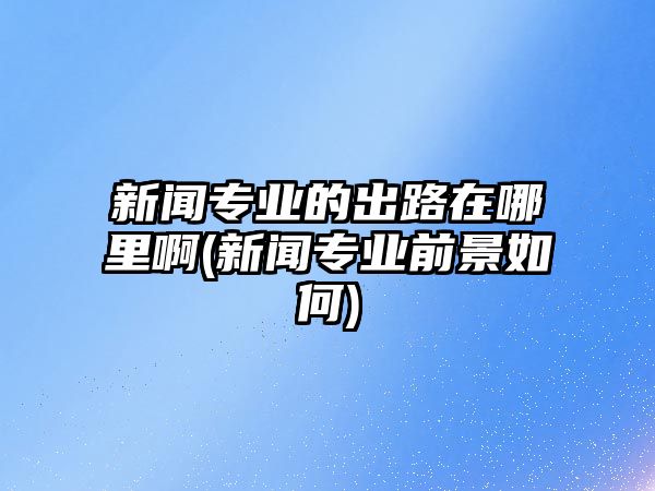 新聞專業(yè)的出路在哪里啊(新聞專業(yè)前景如何)