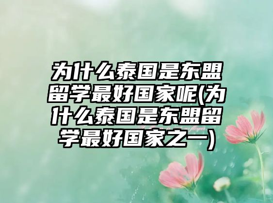 為什么泰國(guó)是東盟留學(xué)最好國(guó)家呢(為什么泰國(guó)是東盟留學(xué)最好國(guó)家之一)