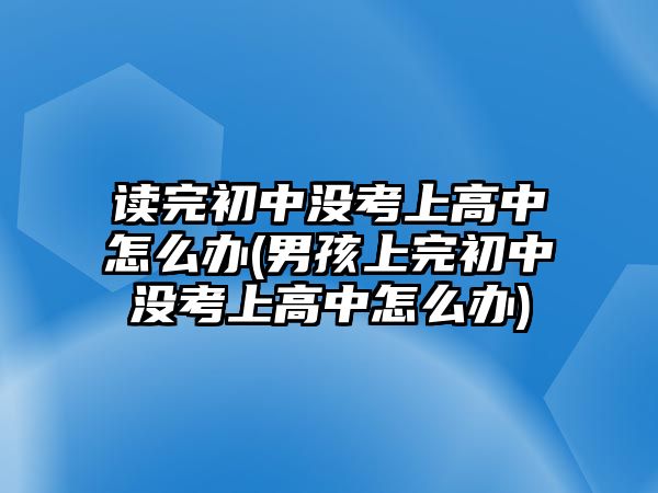 讀完初中沒(méi)考上高中怎么辦(男孩上完初中沒(méi)考上高中怎么辦)