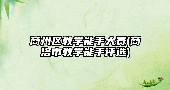 商州區(qū)教學(xué)能手大賽(商洛市教學(xué)能手評選)