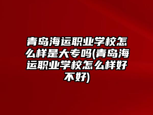 青島海運職業(yè)學校怎么樣是大專嗎(青島海運職業(yè)學校怎么樣好不好)