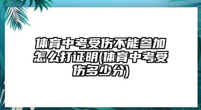 體育中考受傷不能參加怎么打證明(體育中考受傷多少分)