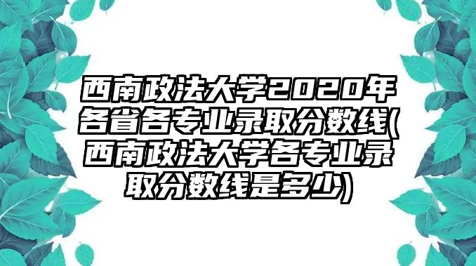 西南政法大學2020年各省各專業(yè)錄取分數(shù)線(西南政法大學各專業(yè)錄取分數(shù)線是多少)