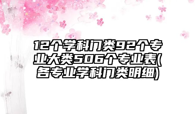 12個(gè)學(xué)科門類92個(gè)專業(yè)大類506個(gè)專業(yè)表(各專業(yè)學(xué)科門類明細(xì))