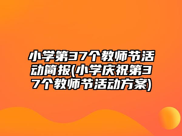 小學第37個教師節(jié)活動簡報(小學慶祝第37個教師節(jié)活動方案)