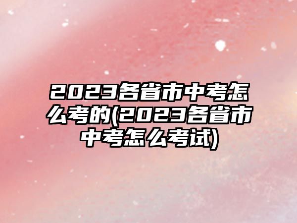 2023各省市中考怎么考的(2023各省市中考怎么考試)