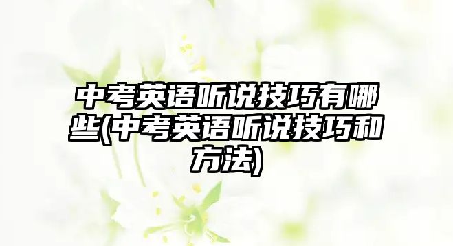 中考英語聽說技巧有哪些(中考英語聽說技巧和方法)