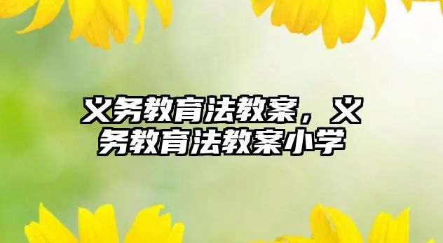 義務(wù)教育法教案，義務(wù)教育法教案小學(xué)