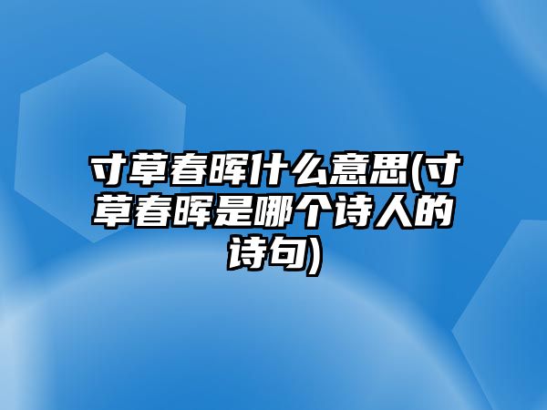 寸草春暉什么意思(寸草春暉是哪個(gè)詩人的詩句)