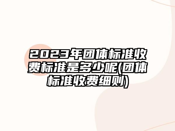 2023年團體標準收費標準是多少呢(團體標準收費細則)