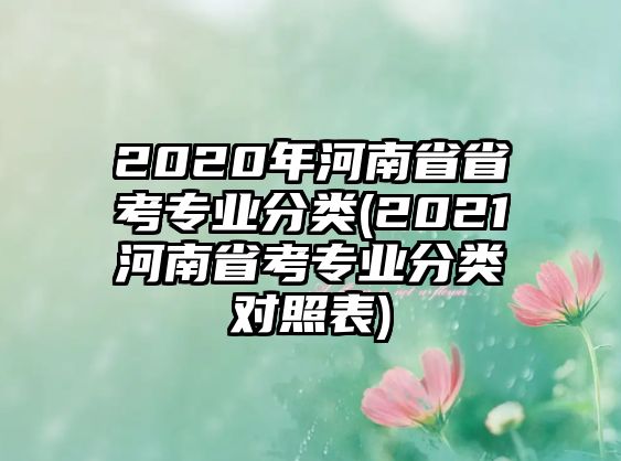 2020年河南省省考專業(yè)分類(2021河南省考專業(yè)分類對(duì)照表)