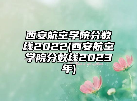 西安航空學(xué)院分數(shù)線2022(西安航空學(xué)院分數(shù)線2023年)