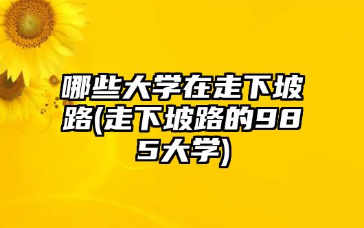 哪些大學(xué)在走下坡路(走下坡路的985大學(xué))