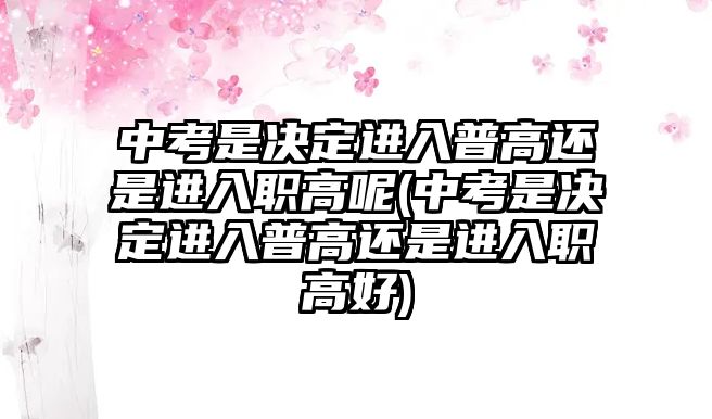 中考是決定進入普高還是進入職高呢(中考是決定進入普高還是進入職高好)