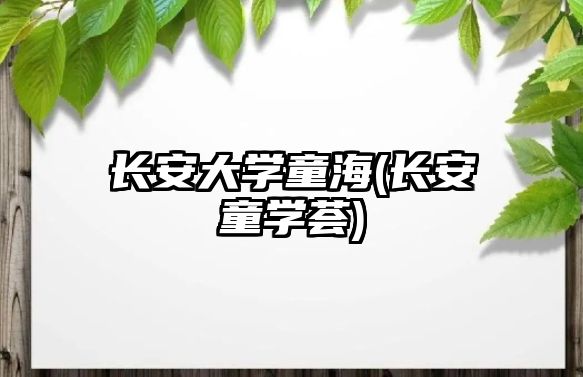 長安大學童海(長安童學薈)