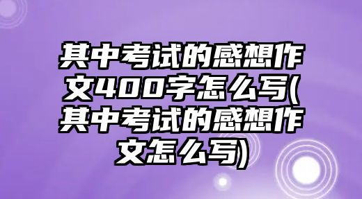 其中考試的感想作文400字怎么寫(其中考試的感想作文怎么寫)