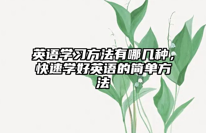 英語學(xué)習(xí)方法有哪幾種，快速學(xué)好英語的簡單方法