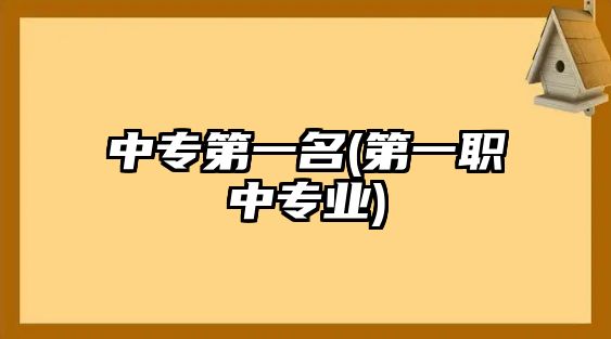 中專第一名(第一職中專業(yè))