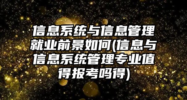 信息系統(tǒng)與信息管理就業(yè)前景如何(信息與信息系統(tǒng)管理專業(yè)值得報(bào)考嗎得)