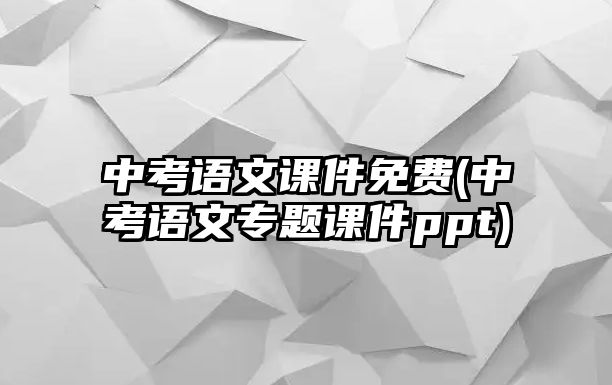 中考語文課件免費(fèi)(中考語文專題課件ppt)